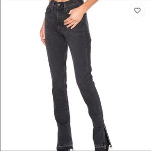NWT GRLFRND NATALIA SPLIT LEG JEANS HOT STUFF